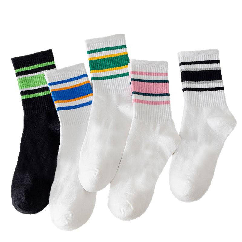 

Women s Mid-Calf Striped High-Top Socks, Trendy Spring Style, Ideal for Outer Wear with Shark Pants. One Size синій/білий