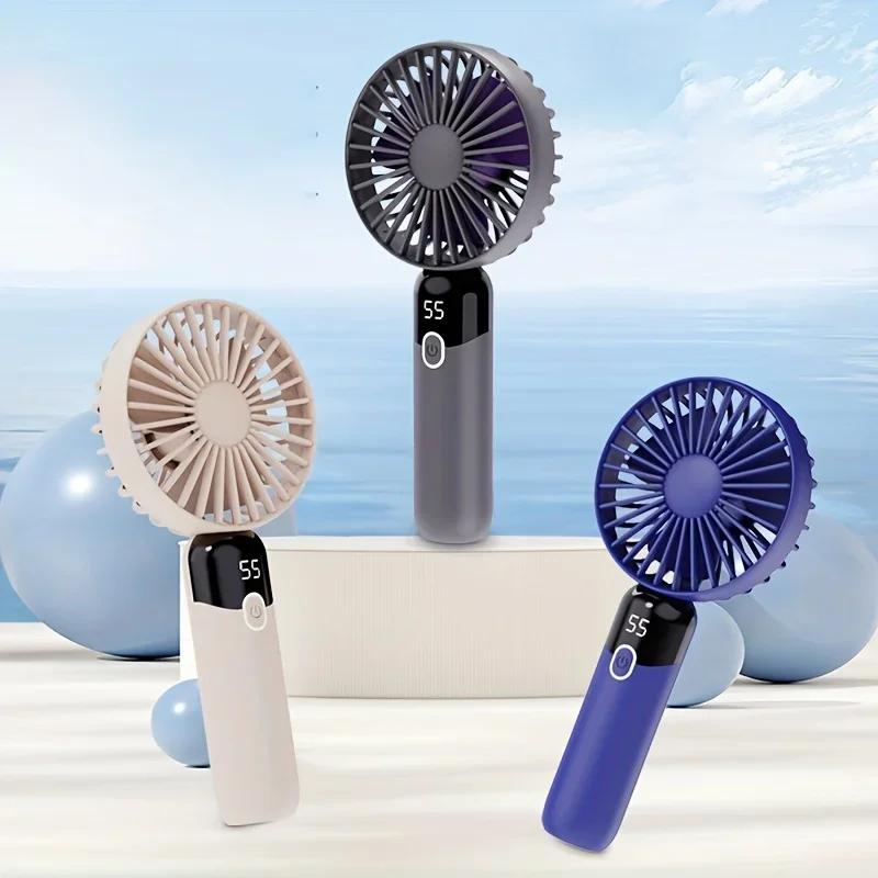 

6 Speeds Personal with Base Portable Fan Digital Display Makeup Fan Handheld/Neck/Desk Fan for Outdoor Indoor