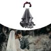 Delicate Headband Wedding Hairband Thin Brimmed Long Tulle& Flower Hair Hoop