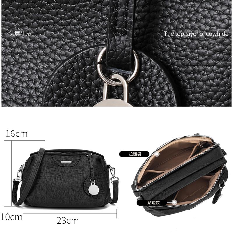 Female Retro Cowhide Shoulder Messenger Bag Women Natural Cow Leather Crossbody Bags Lady Luxury Fashi Designer Handbag Purses