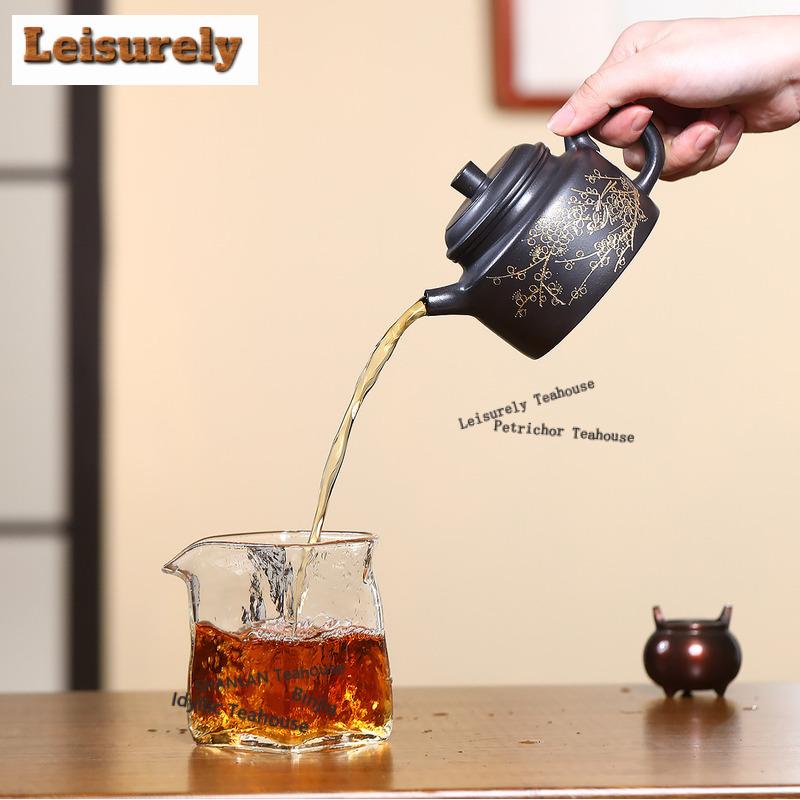 260ml Yixing Lila Ton Teekannen Künstler Handgefertigt Pflaumenblüten Topf Rohmaterial Stein Gelber Ton Teekocher Kessel Zisha Teegeschirr Handwerk