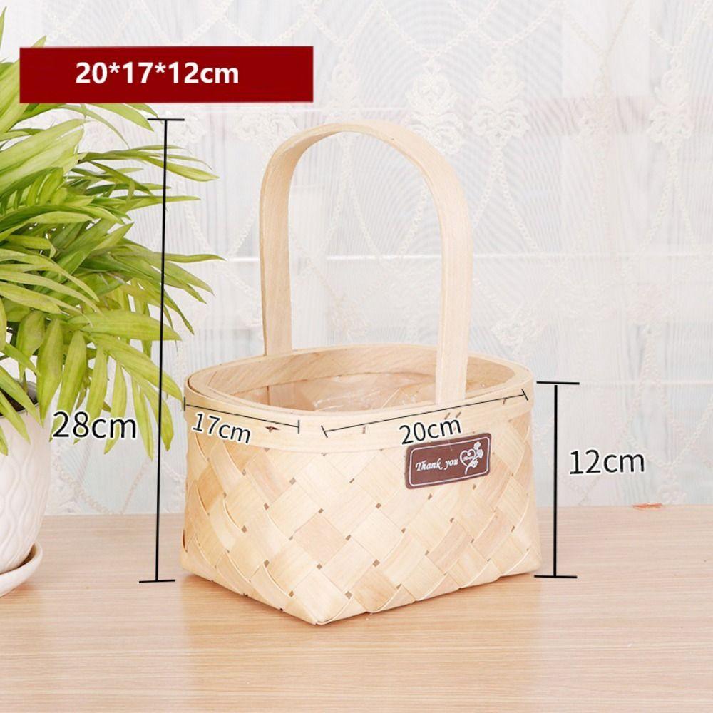 Handheld Wedding Candy Storage Basket with Handle Flower Basket  For Home Wedding Decor