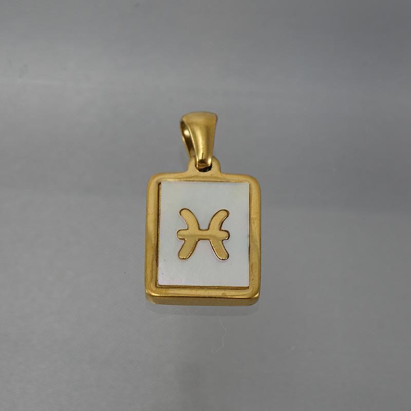 2026 Simple 12 Constellation Necklace Women's 18K Versatile Shell Constellation Pendant Jewelry Women