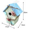 7.8 Inch Wooden Birdhouse Hand Painted Bird House for Outdoor Hanging Bird House Garden Decoration