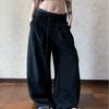 Mens Womens Relaxed Fit Straight Leg Trousers Cotton Blend Striped Casual Pants Lightweight