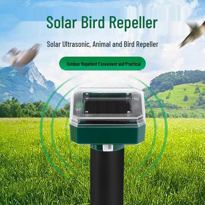Solar Ultrasonic Bird Repeller for Home, Balcony, and Orchard - Effective Bird and Pigeon Deterrent