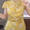 Summer summer butterfly print with short-sleeved shirt women's top, beautiful and thin top
