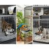 Edelstahl Innen-Haustier-Hängetopf Kisten-Hängebefestigung Fest Fixiert Anti-Rutsch Bau Katze Wandhalter Futterspender Abnehmbarer Innennapf