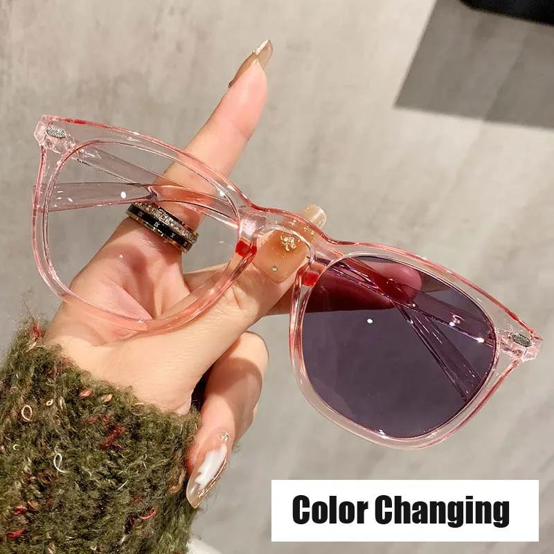Men Women Vintage Photochromic Glasses Outdoor Discoloration Optical Spectacle Eyeglasses Blue Light Blocking Computer Glasses