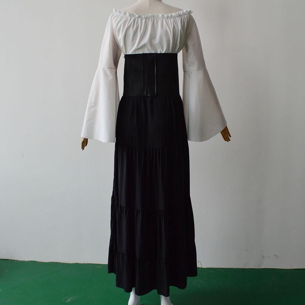 Women Gothic Floor Length Cosplay Retro Long Gown Dress