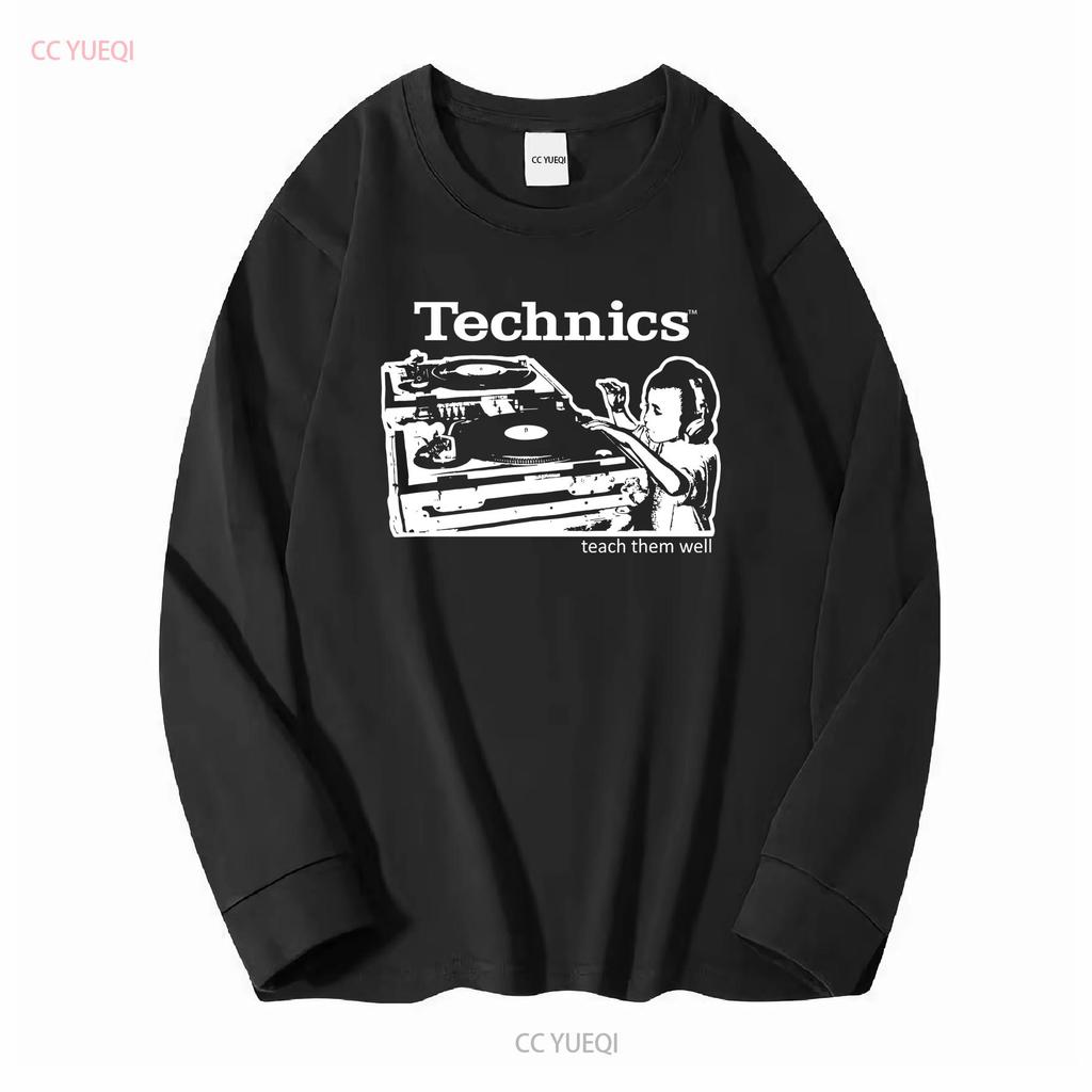 Technics Turntable Teach Them Well DJ T Shirt XL Vintage Washed Slightly Soft Unisex Stretched Homme Breathable Streetwear