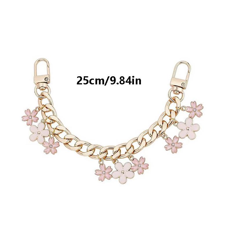Yogodlns  Cherry Blossom Bag Pendant Chain Bow Heart Charm Bag Chain Bag Extension Strap Crossbody Bag Accessories style 1 розовый