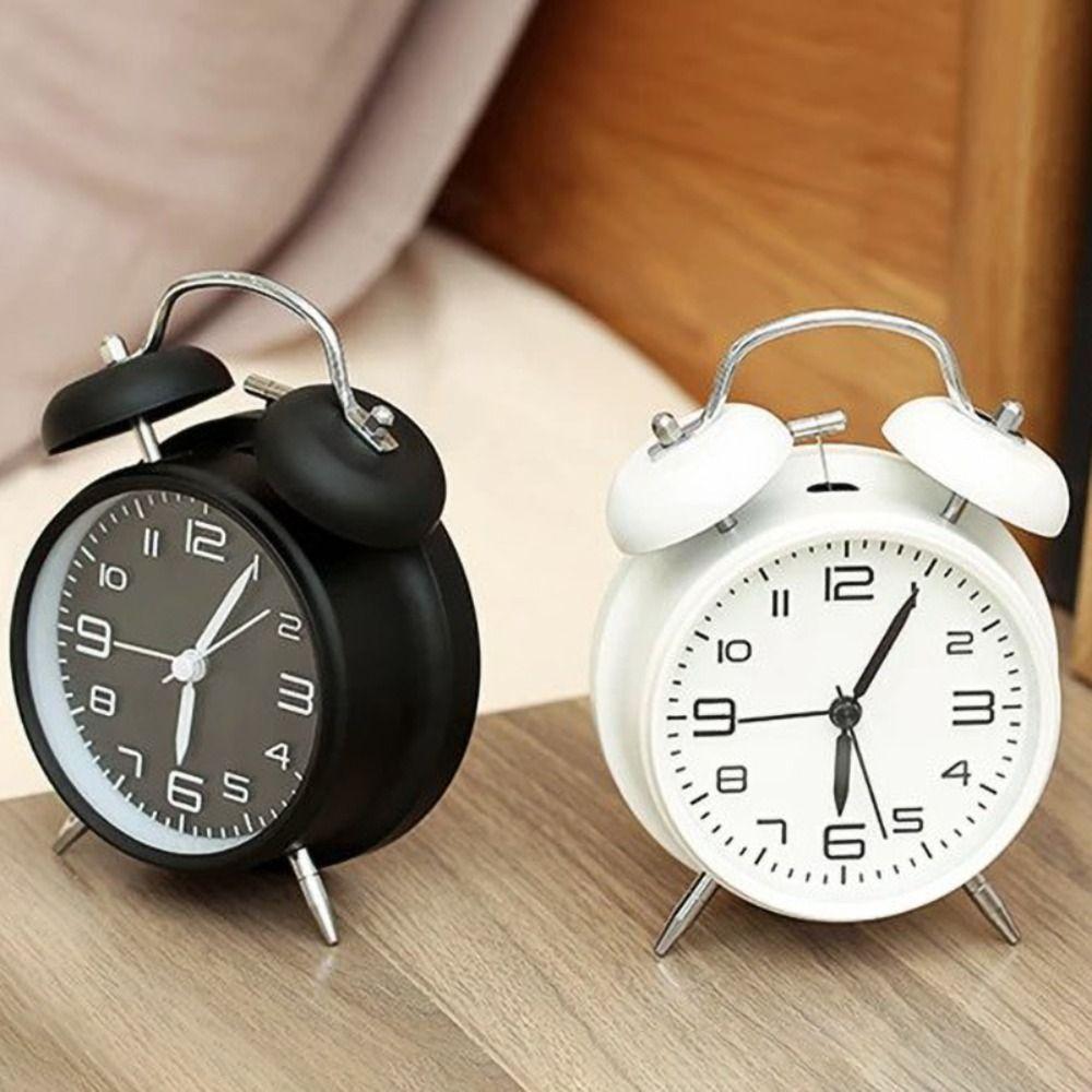 Metal Frame Silent Twin Bell Loud Alarm Clock Luminous Table Clock Student Alarm Clock  Living Room