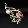 Mode Tropenfisch Exquisite Abzeichen Schnalle Elegant Kristall Emaille Meer