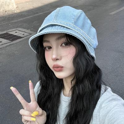 Retro Cowboy Cap Spring and Autumn Street Beret Female Face Small Bucket Hat Advanced Sense