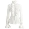 2023 New European and American Women's Pleated Shirt Medieval Clothing Steampunk Victorian Top Inner Layer