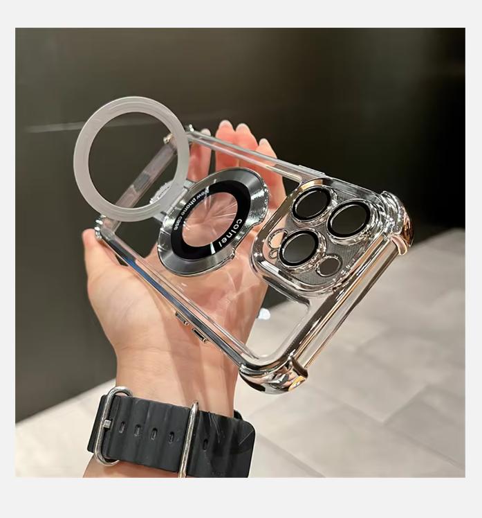 

2025 Роскошный противоударный магнитный кронштейн для Magsafe Clear Case для iPhone 15 16 14 13 12 11 Pro Max с чехлом-подставкой For iPhone 12 ProMax