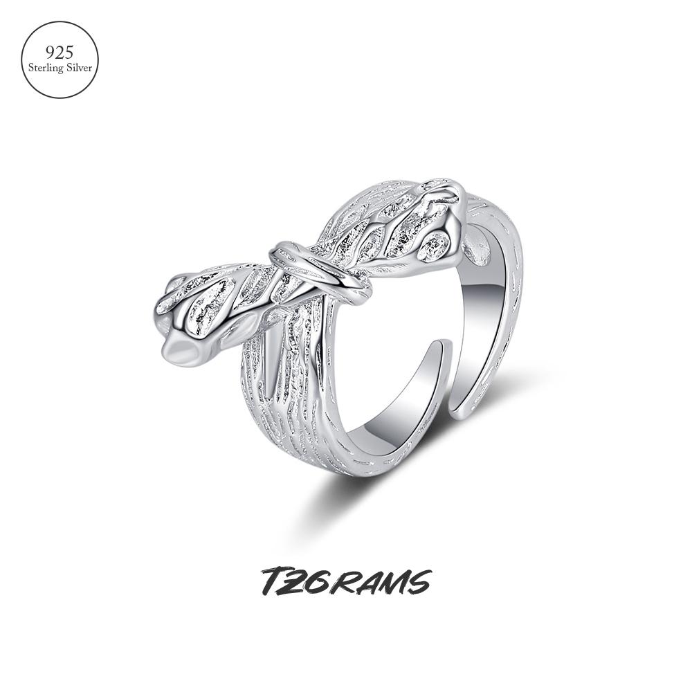 

Серебро 92,5 пробы Простое женское кольцо Широкий бант Уникальный дизайн Персонализированные креативные ювелирные изделия