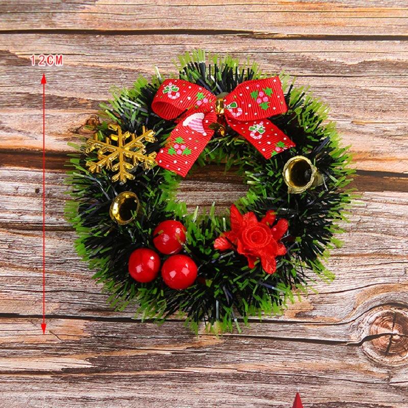 Christmas Mini Wreath Xmas Party Garland Gifts Decor Wall Door Hanging Ornament Window Props Layout Festival Decoration