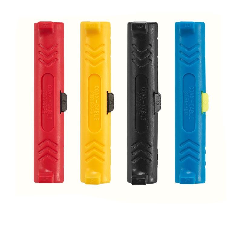 Round Grip Spring Lever Electrical Wire Stripper Pen Rotary Coax Coaxial Cable Wire Pen Cutter Audio Video Cable Stripping Tool