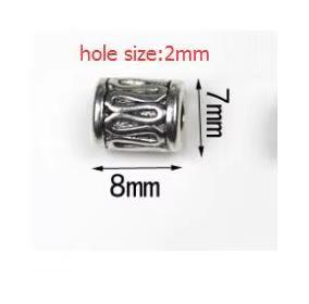 20Pcs/Lot Tibetan Silver Carved Tube Spacer Beads Charms Metal Hollow Big Hole Beads For DIY Bracelet Jewelry Making Accessories