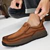 Vårnya mäns fritidsskor i läder Bekväma och andningsbara skor läderskor Brittiska enfärgade bröllopsskor för män