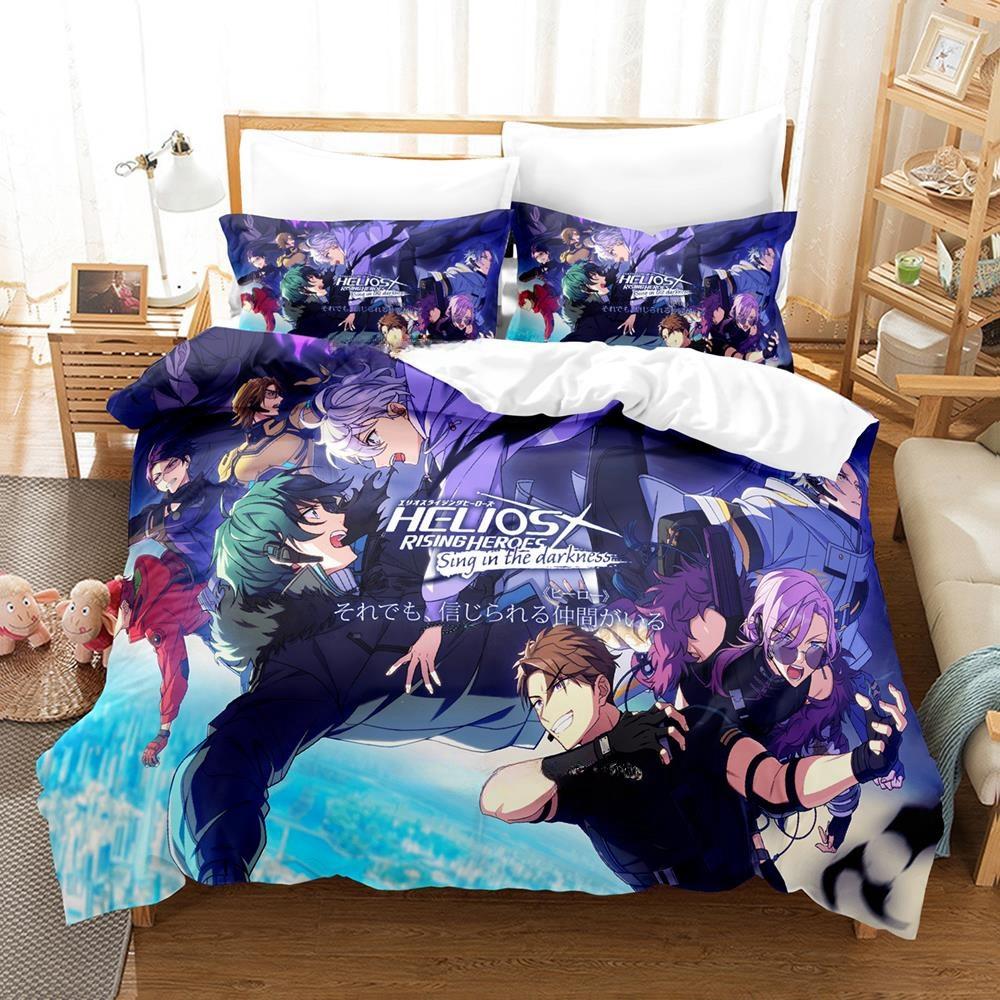 3D Cartoons Game HELIOS Rising Heroes Bedding Set Single Twin Full Queen King Size Bed Set Adult Kid Bedroom Duvet Cover Sets