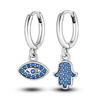 Silver Plated Hoop Earrings Moon Star Dreamcatcher Colored Zircon Fine Earring Jewelry Gift for Women