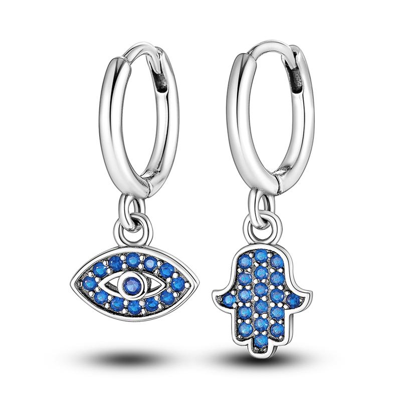 Silver Plated Hoop Earrings Moon Star Dreamcatcher Colored Zircon Fine Earring Jewelry Gift for Women