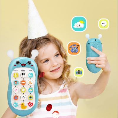 15 Buttons Mobile Phone Toy with Lanyard Chinese English Bilingual Silicone Ears Baby Phone Toy Telephone Music Sound Story Machine for Daily Life