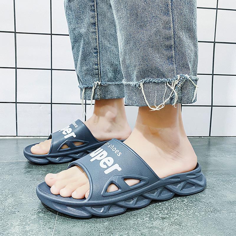 Slippers Men'S Summer Outer Wear Thick-Bottomed Casual One-Word Drag Stepping On Shit Outdoor Non-Slip Trend Beach Sandals