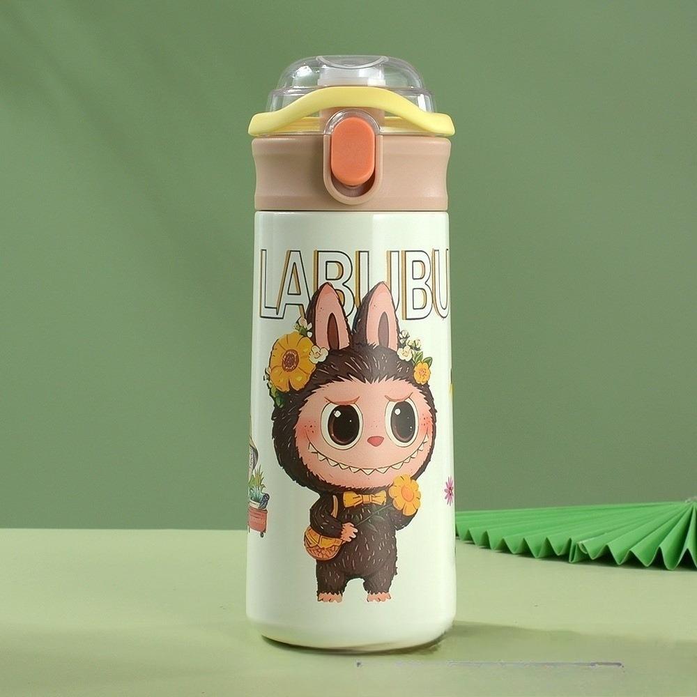 Straw Carter Portable Pea Cup Cartoon Double Drinking Cup Thermos Cup 304 Stainless Steel