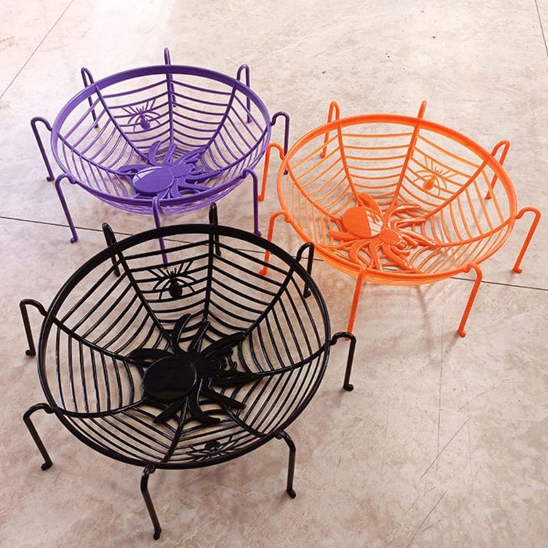 Halloween Spiders Web Fruit Bowls for Trick or Treats Candy Spiders Cobweb Fruit Holder Halloween Fruit Dropshipping