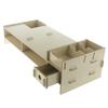 Wood Monitor Stand Drawers Computer Laptop Printer Riser Desk Rice White