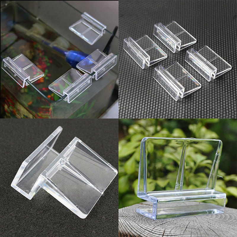 4Pcs 6/8Mm Aquarium Tank Clear Plastic Clips Glass Cover Strong Support Holders