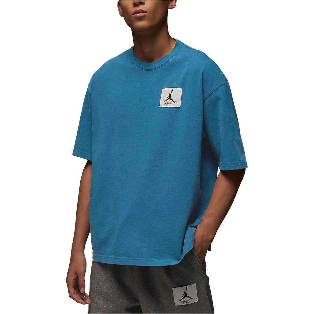 New Jordan Drop Shoulder Sleeve T-Shirt Men's Dark Blue DZ0605-427