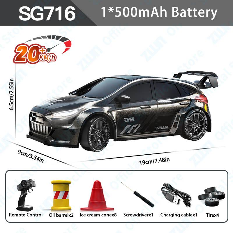 SG716 1:24 2.4G Model RC Car With LED Light 4WD High Speed Remote Control Drift Vehicle Radio Controlled Racing Toy Gift for Kid