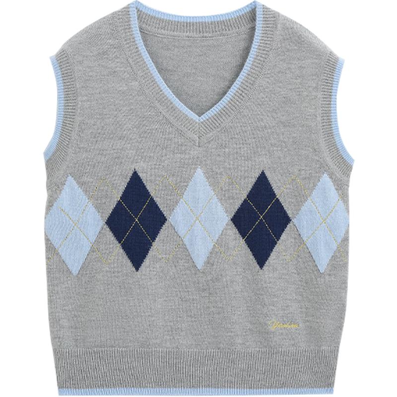 YEEHOO Boys' College Style Wool Blend Knitted Vest
