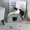 Cat Cave with Scratching Board Cat Bed Scratching House Cat House Cat Home Sisal Grey 48.5 x 30 x 30 cm