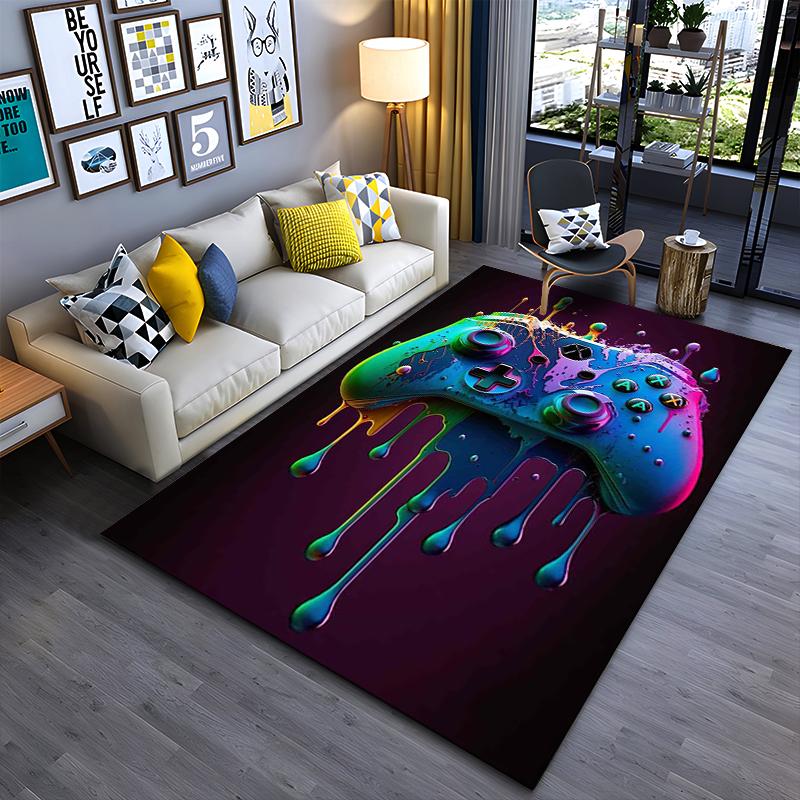 

Colorful Game Controller Design Carpet with Dripping Paint Effect Suitable for use as an anti-slip for living room bedroom sofas 40x60cm( 15x23in )