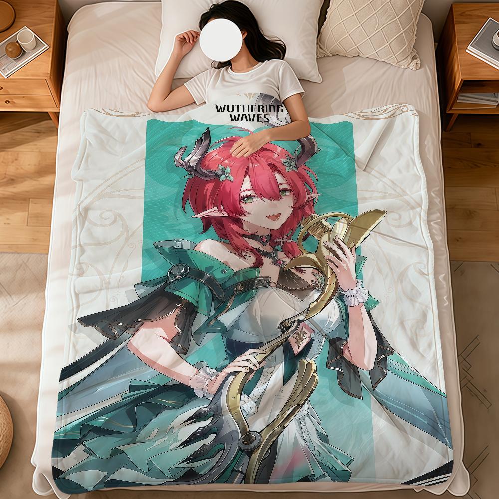 game wuthering waves Ciaccona Blanket soft warm plush blanket for dorm sofa living room pet hogar bedroom gift nap home Flannel