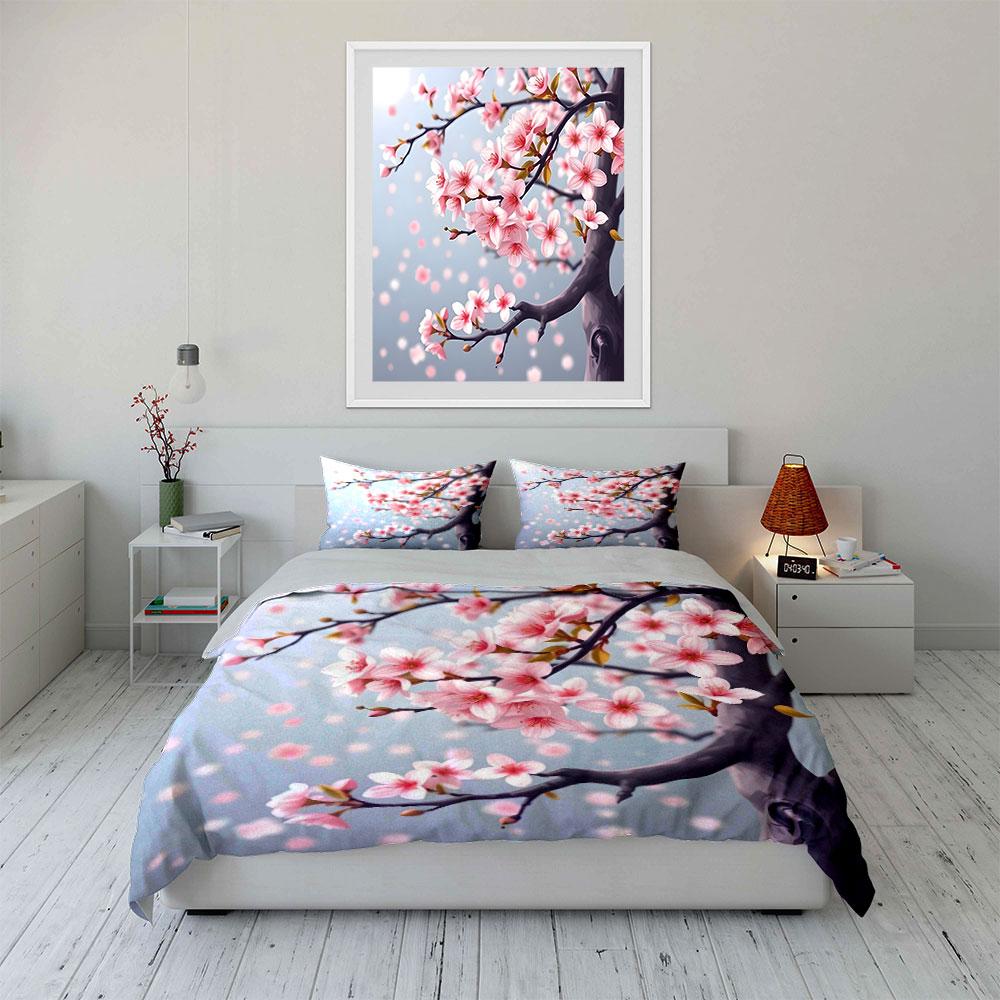 Cherry Blossom Decor Set Multiple Sizes Kid'S And Adults' Bedroom Exquisite 3Pc Bedding Set, Gift
