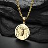 European and American Style Exaggerated Cross Round Brand Necklace, Plated with 18K Gold Personalized Tide Brand Pendant