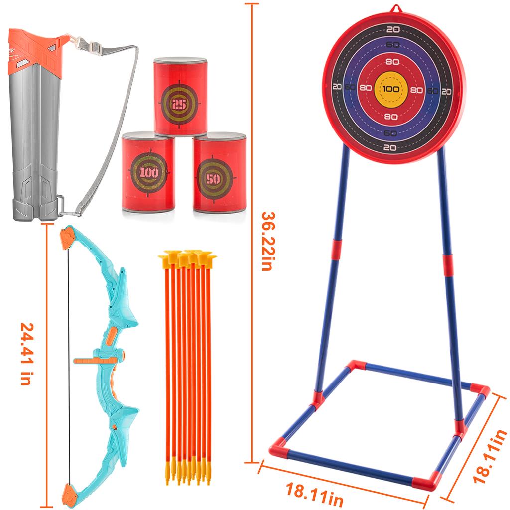 Succebuy Bow & Arrows For Children Kids Archery Bow Practice Recurve Outdoor Sports Game Hunting Shooting Toy Boys Gift Bow Kit