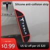 Car Sticker 4Pcs Car Door Edge Anti-collision Sticker Car Bumper Guard Corner Protection Rubber Strip For Tesla Model S X