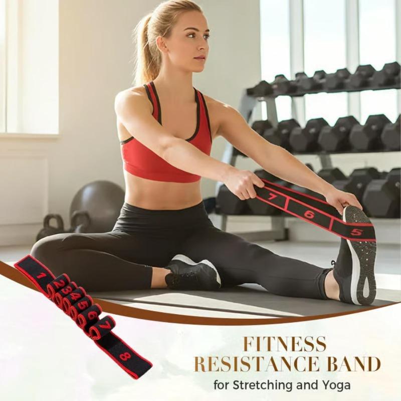 Yoga Resistance Band with Numbered Markings, Elastic Design for Latin Dance, Pilates, Gym Fitness Training and Home Workout