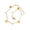 New Bohemian fashion metal disc foot accessories women, simple sequined rhinestone pendant anklet