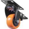 Caster Wheels, 2-inch Swivel Plate Casters, Set of 4, with Security Dual Locking No Noise PVC Wheels, Heavy Duty 150 lbs Load Capacity Per Caster,