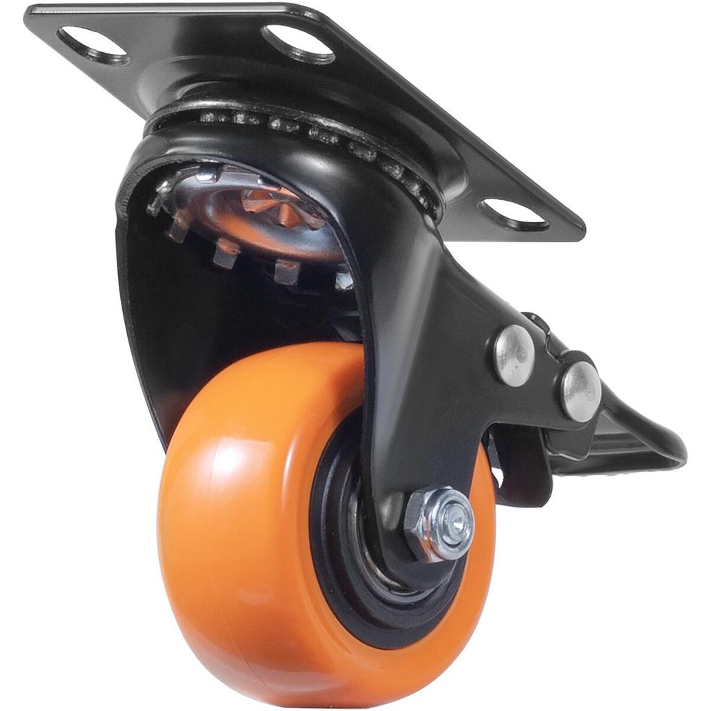 Caster Wheels, 2-inch Swivel Plate Casters, Set of 4, with Security Dual Locking No Noise PVC Wheels, Heavy Duty 150 lbs Load Capacity Per Caster,