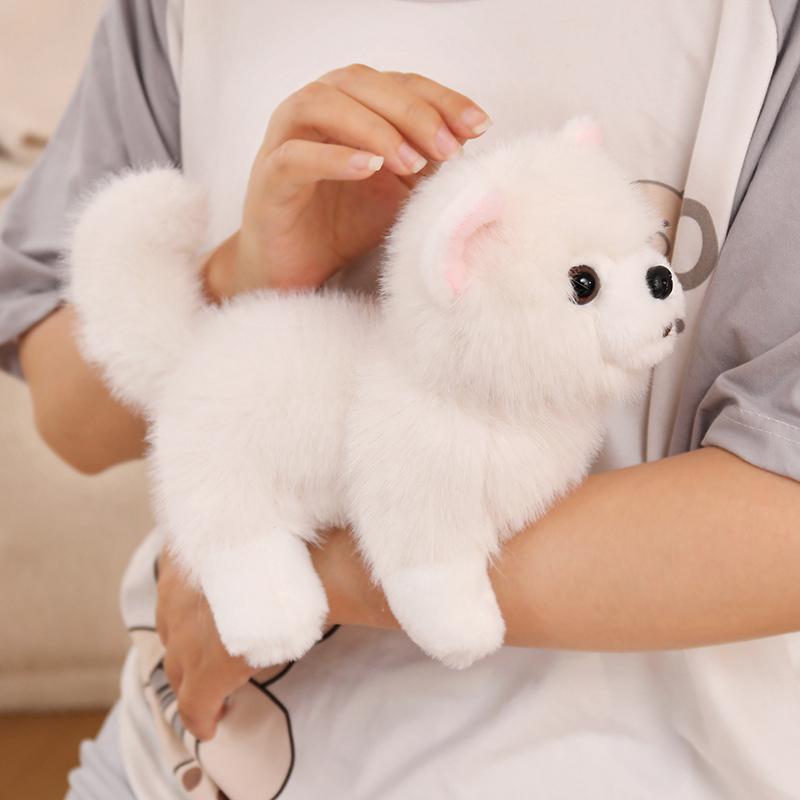 Cute Plush Pomeranian Dog Toy Real Life Stuffed Animal Soft Puppy Pet Doll Kawaii Room Decor Ideal Gift For Dog Owners